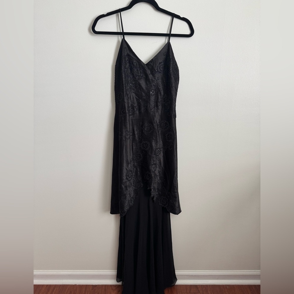 Maria Bonita 90s vintage beaded black gown